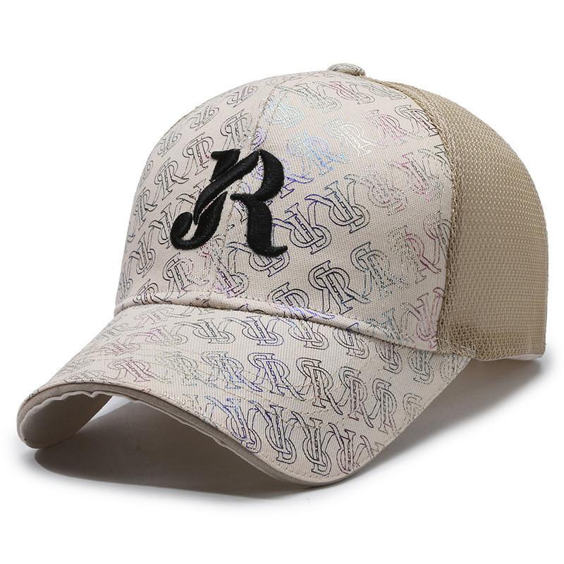 R Letter Embroidered Baseball Hat Stylish Sun Protection Peaked Cap Gift Fashion