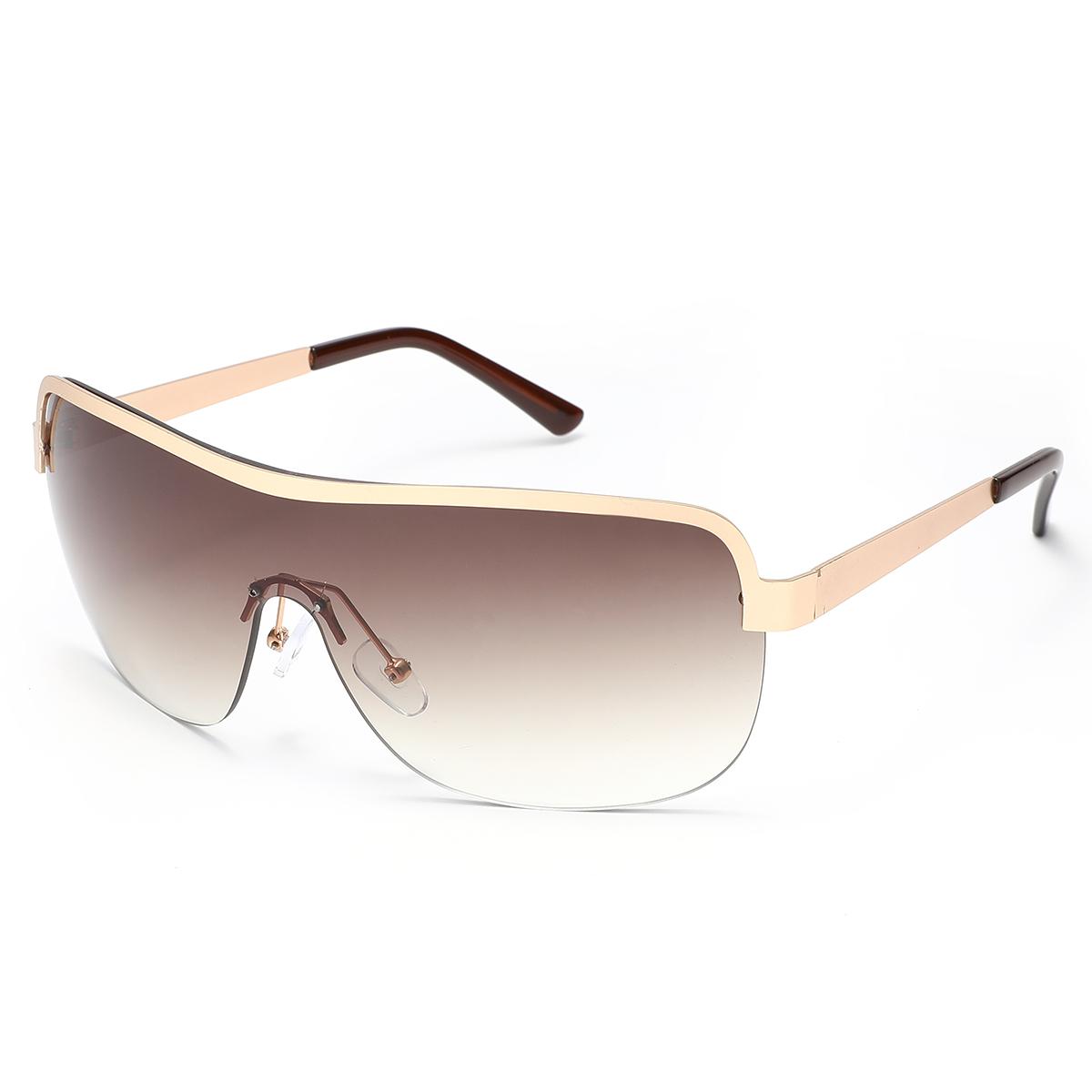 

Modern Rimless Shield Sunglasses Grey Frame Light Yellow Lens UV400 High-Quality Eyewear For Men Women Daily Fashion And Driving