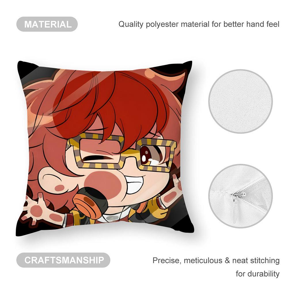 M-Mystic Messenger 707 Pillow Case 3D Print Polyester Fiber 45*45 cm Home Sofa Throw Pillow Cover Decoration Festival Gift