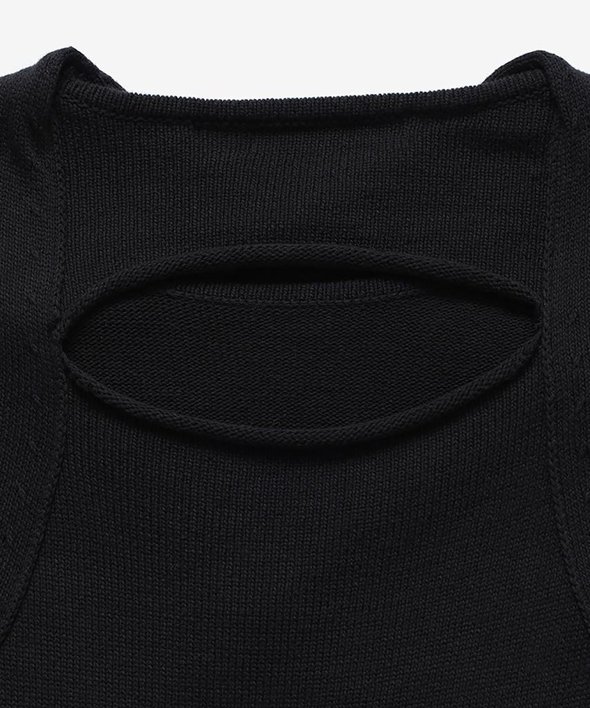 Noir For Woman Drape Layered Knit Dress (Black)