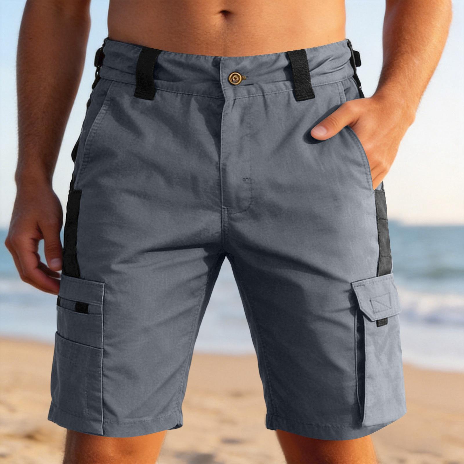 

Men s Work Cargo Shorts Multi Pocket Lightweight Loose Fit Knee Length Shorts for Outdoor Construction and Casual Wear L
