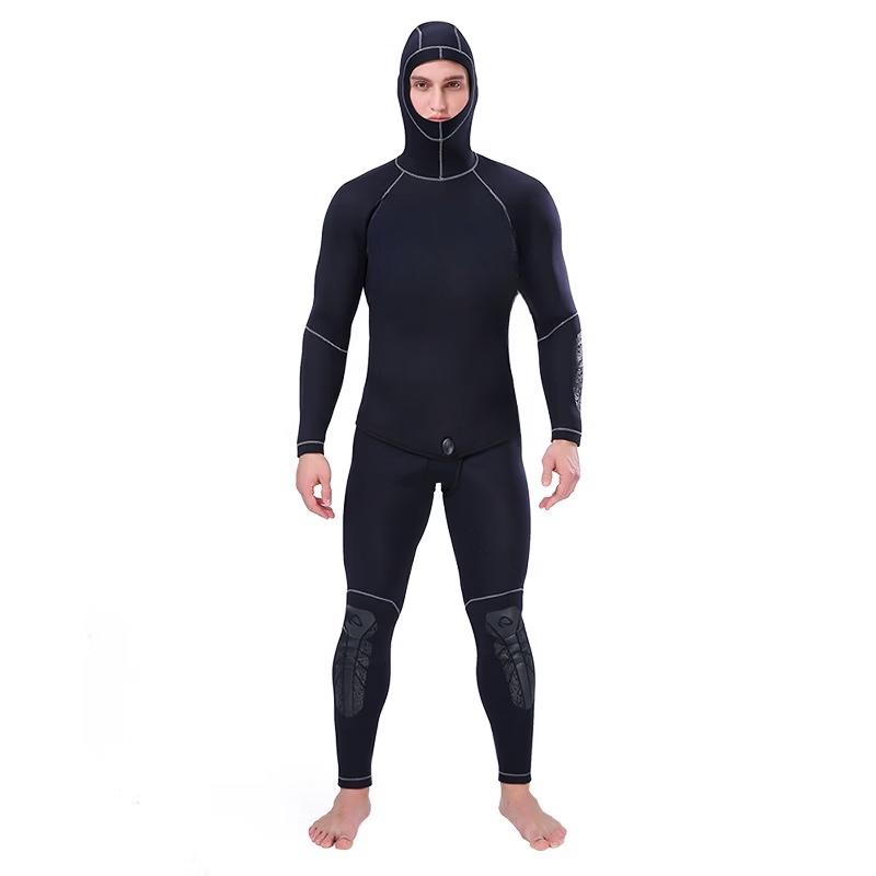 Pulian 5mm Neoprene Long-Sleeve Split Wetsuit with Hood