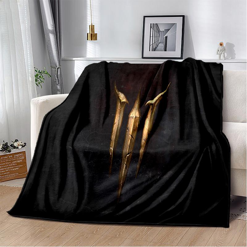 Baldur Gate3 Game Gamer Cartoon 3D Blanket,Soft Throw Blanket for Home Bedroom Bed Sofa Picnic Travel Office Cover Blanket Kids