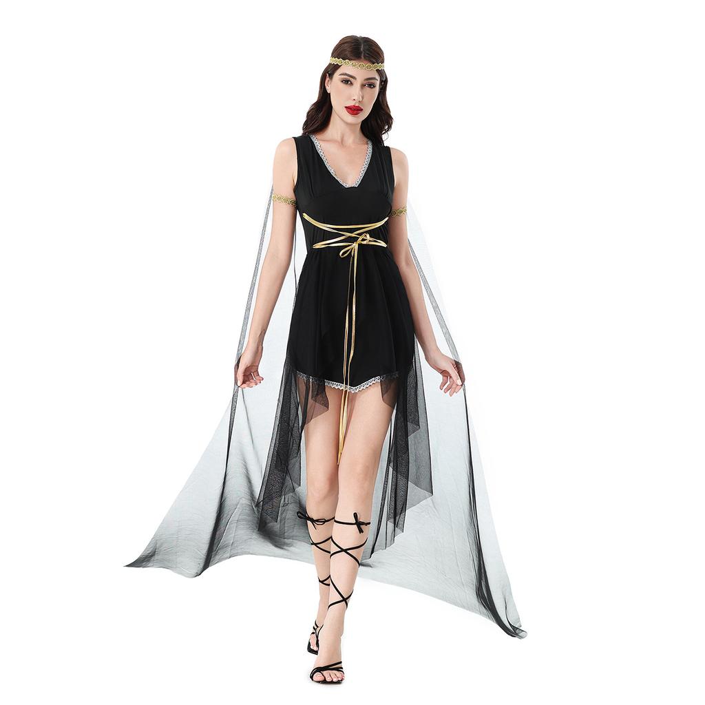 Greek Goddess Medieval Halloween Costume Sexy Dress Cleopatra Athena Roman Performance Costume
