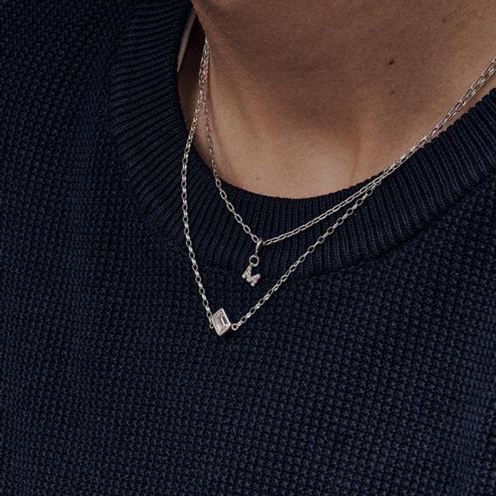 My Initial Silver Drop Necklace (M)_OTN222815QWW