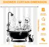 Funny Skeleton Skull Shower Curtain,Bathroom Shower Curtains Bathtub Home Decor Waterproof Fabric Machine Washable with 12 Hooks