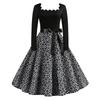 Women's Casual Vintage Leopard Print Long Sleeve Round Neck Dress