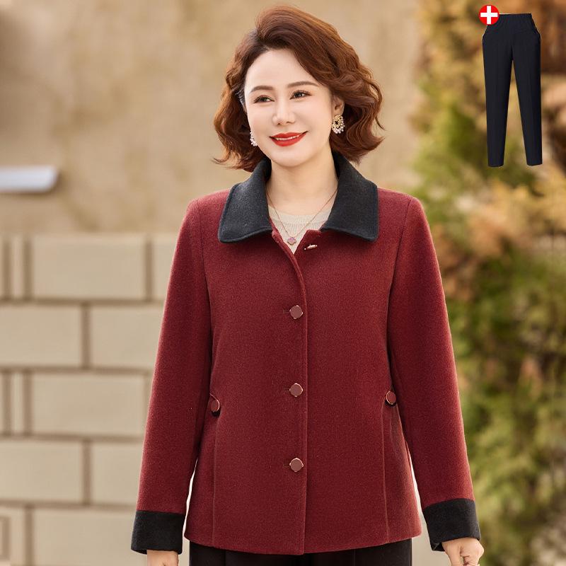 Mom's Spring Woolen Coat - 2026 New Style for Middle-Aged & Elderly Women, Perfect for Spring & Autumn.