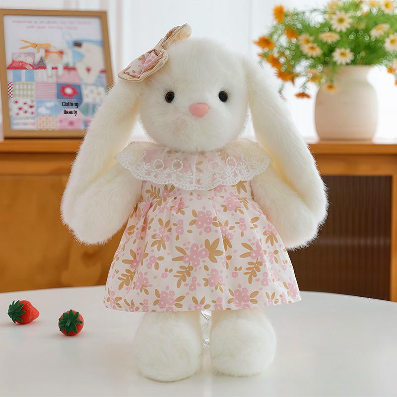 Long-eared Rabbit Plush Toy Skirt-Wearing Doll - Children's Gift