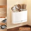 Detachable Hanging Chopsticks Cage with Water Tray Kitchen Utensil Holder  Chopstick Drain Box