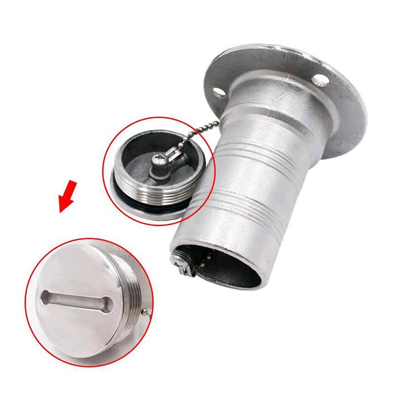 Boat 316 Stainless Steel FUEL 38mm 1-1/2'' Deck Fill Filler Cap Oil Tank with Keyless Cap Yacht Caravan