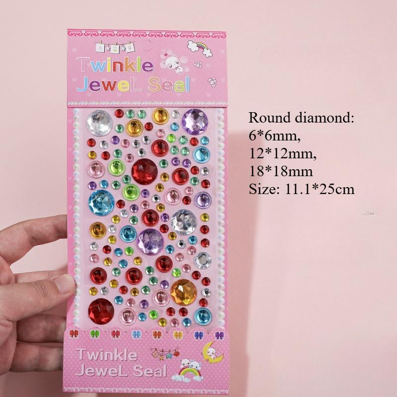1 Sheet 3D Heart Shape Sticker Acrylic Crystal Children's Stickers Simulation Diamond Pearl Photo Album Decoration Stickers