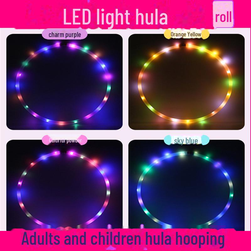 Colorful LED Luminous Hula Hoop for Kids and Adults - Durable and Perfect for Spinning