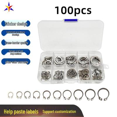 Scatola da 100 pezzi di Anelli Elastici Tipo C, Acciaio Inossidabile 304, Set di Anelli Elastici di Fissaggio e Elastici per Alberi M8-M18.