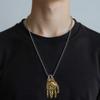 Bionic Movable Finger Joints Hand Pendant with Chain for Men/Women Contemporary Mechanical Jewelry Statement Accessory