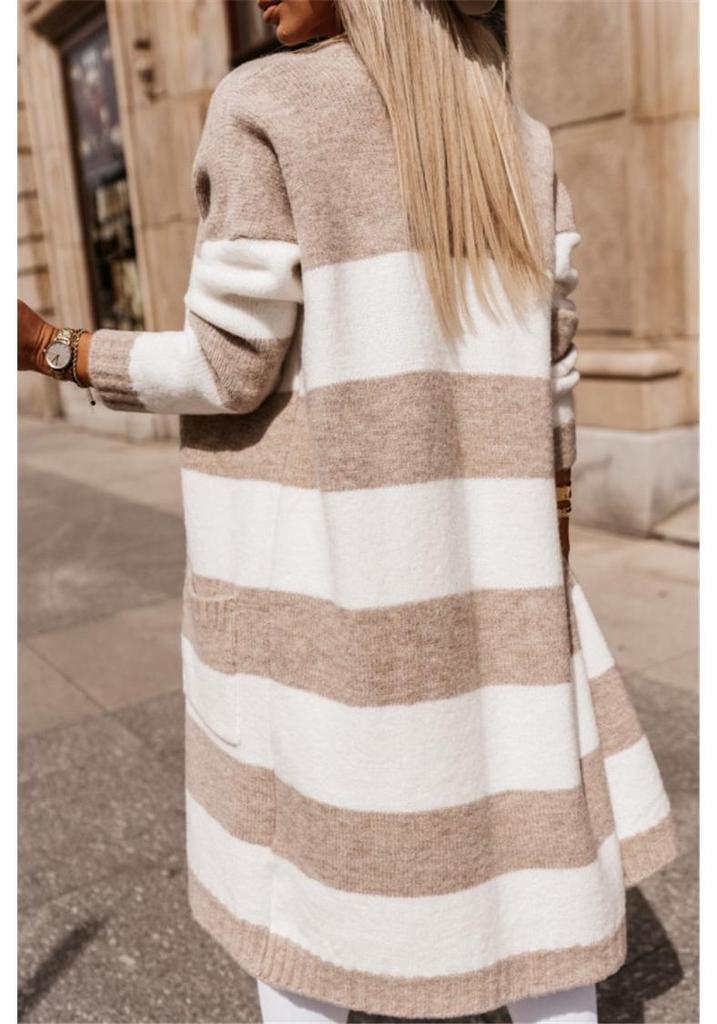 Women's 2025 Color Block Loose Knit Cardigan Sweater