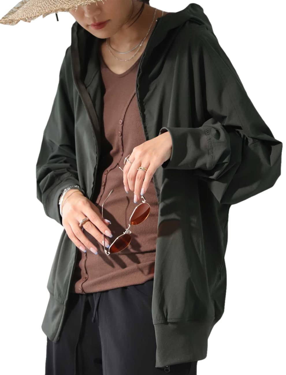 

Antiqua Women s Long Sleeve Rash Guard Hoodie, PS-00349, Free Size 02, Khaki