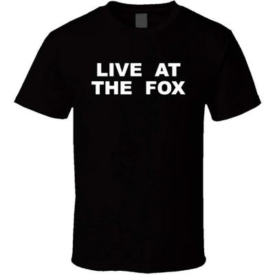 Droomdy Black Tshirt with Live At The Fox Tshirt for Men Short Sleeve Top