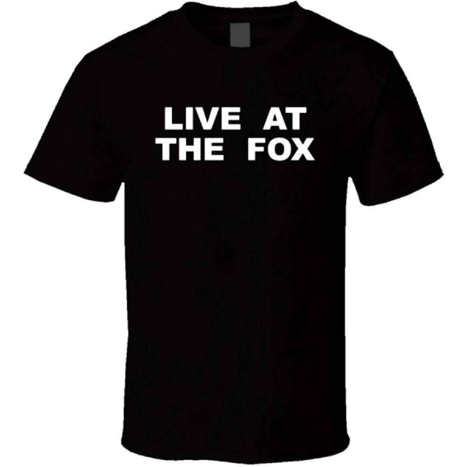 

Droomdy Black Tshirt with Live at The Fox Tshirt for Men Short Sleeve Top XXXXXL різнокольоровий