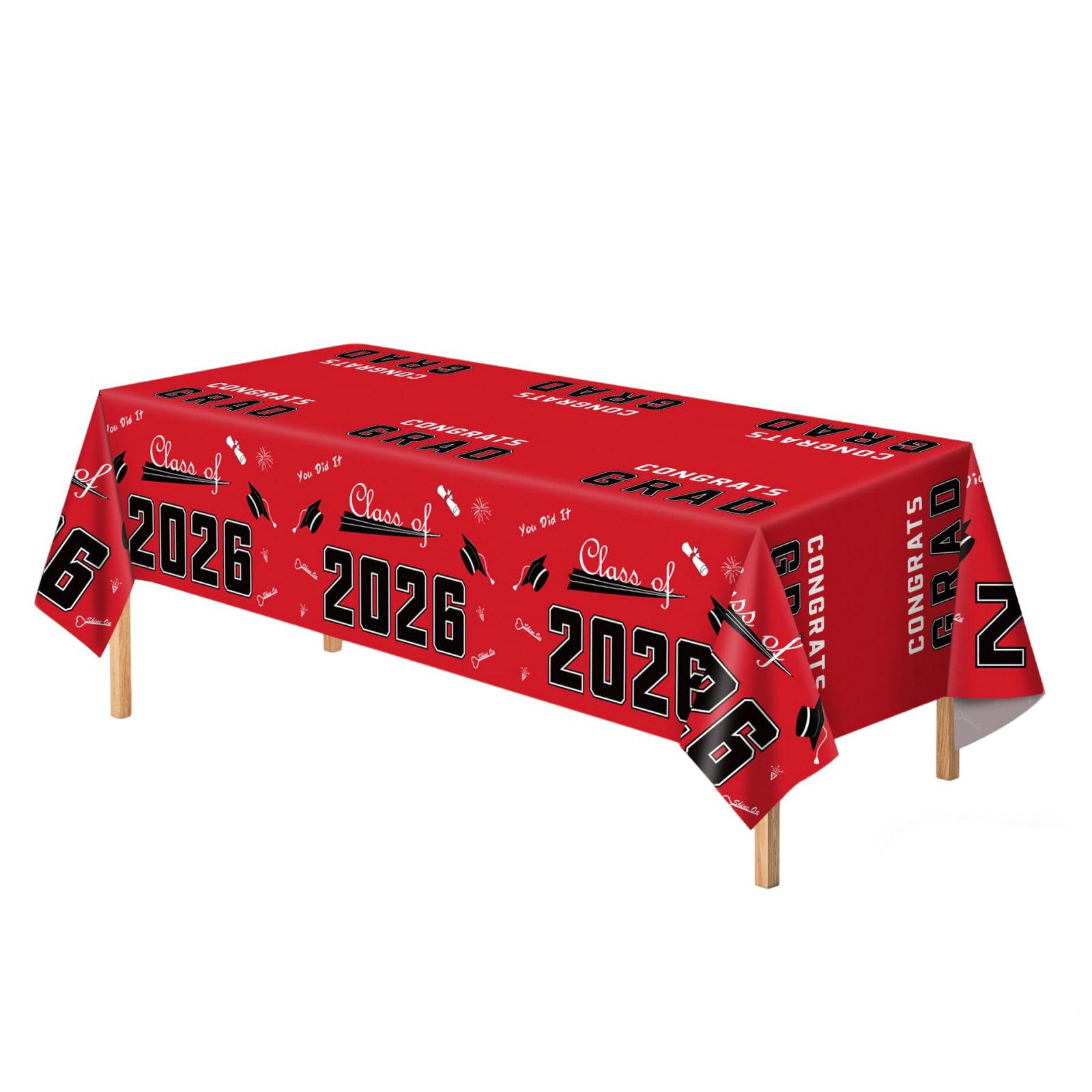 

Graduation Party Tablecloth 1pc Graduation Theme Table Cover 140x180cm Graduation Season Party Decoration Durable Material One Size красный