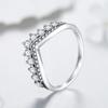 Tancise Classic 925 Sterling Silver Cyrkon Ring Ladies Biżuteria Obietnica ślubna Prezent