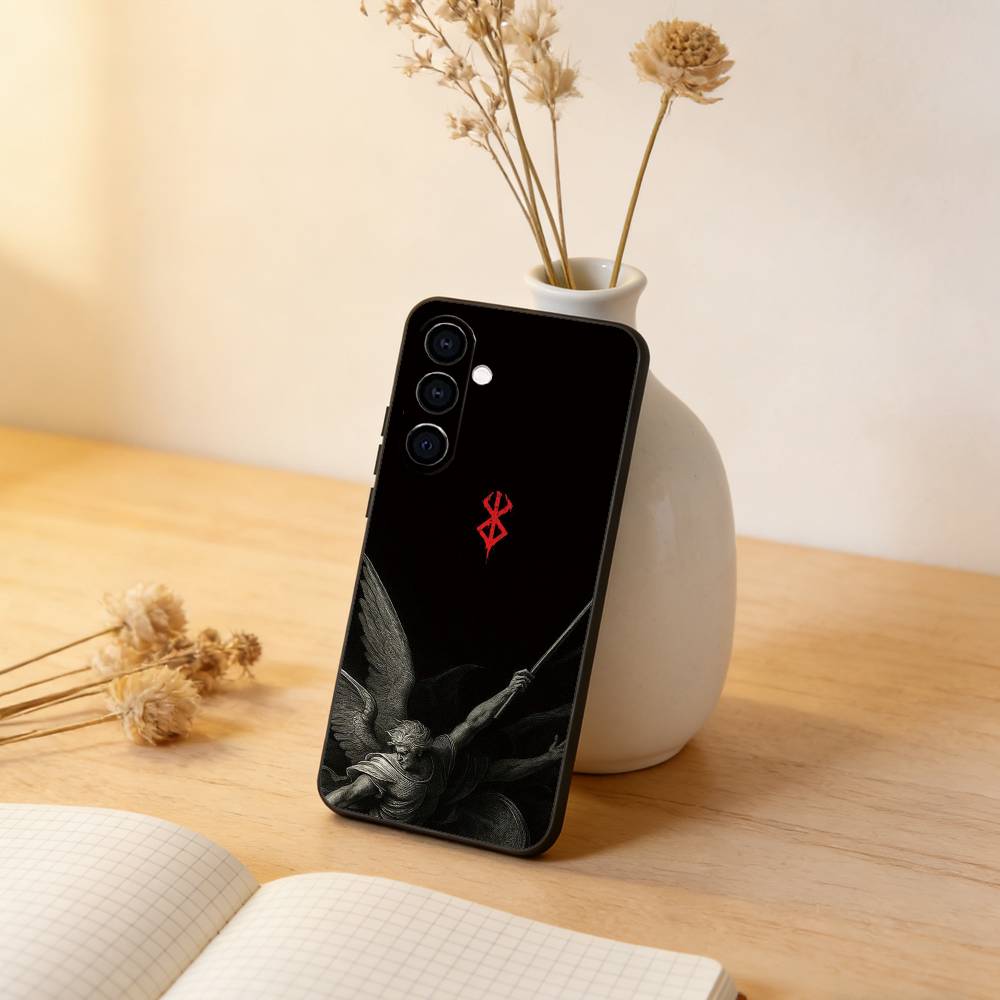 Berserk Guts Anime Phone Case For Samsung Galaxy A73,A72,A71,A70,A53,A52,A51,Soft Silicone Black Cover