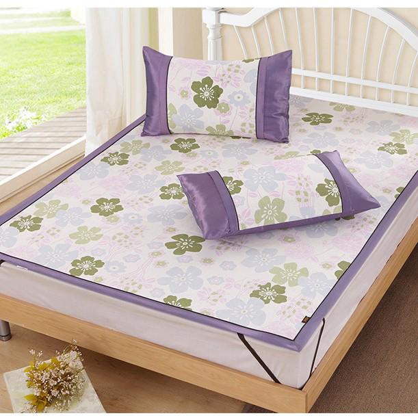 Printed Ice Silk Cool Summer Mat - Foldable 1.5m Dormitory Double Bed Air Conditioning Mat 150x200 cm