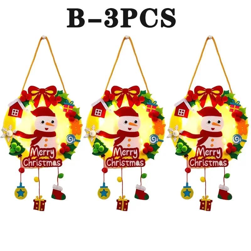 Christmas Felt Craft Kit with Garland Wreath and Wind Chime Display for Window Hanging DIY Holiday Decor Project