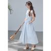 VICTORIA&VERA Lyocell Embroidered Flutter Sleeve Dress with Belt