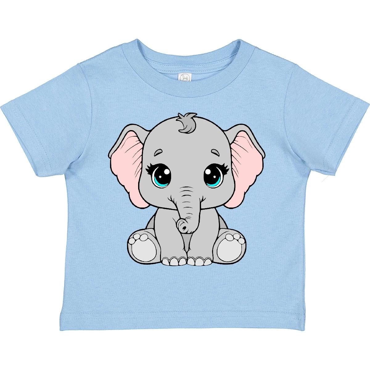 Inktastic Cute Gray Elephant Toddler T-Shirt Animal Zoo Child Preschooler Kid 140