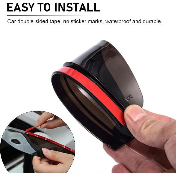 2 PCS Car Rear View Mirror Rain Visor Guard, Rearview Rain Eyebrow Shield, Car Mirror Rain Protector, Universal for Cars, Trucks and SUVs (Black)
