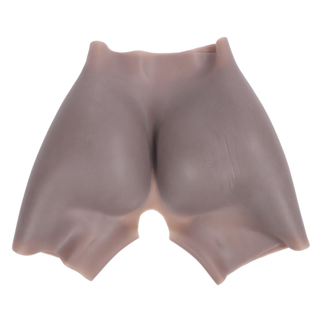 Silicone Pants Butt Shapewear Underwear Breathable Open Crotch Padded Thickening Silicone Butt Shaper Control Shorts Coffee M