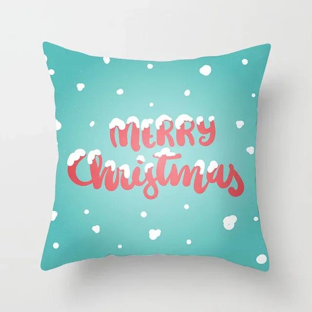 Merry Christmas Snowman Santa Claus Elk Print Pillowcase Xmas Decorativer Polyester Sofa Pillow Cover 45X45Cm Fundas De Cojin