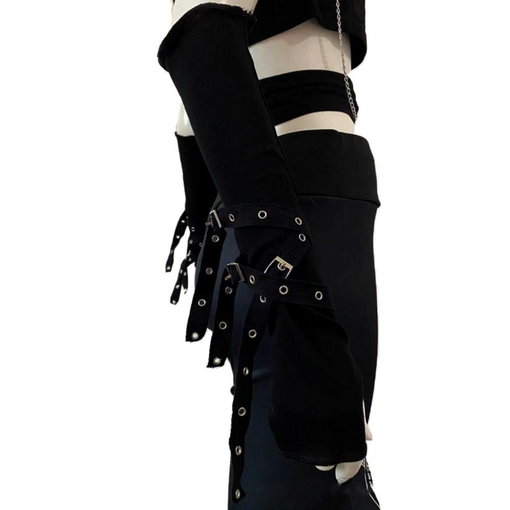 Cool Black Sun-protective Sleeve Half-fingered Anime Gloves  Cosplay Clothing Accessories