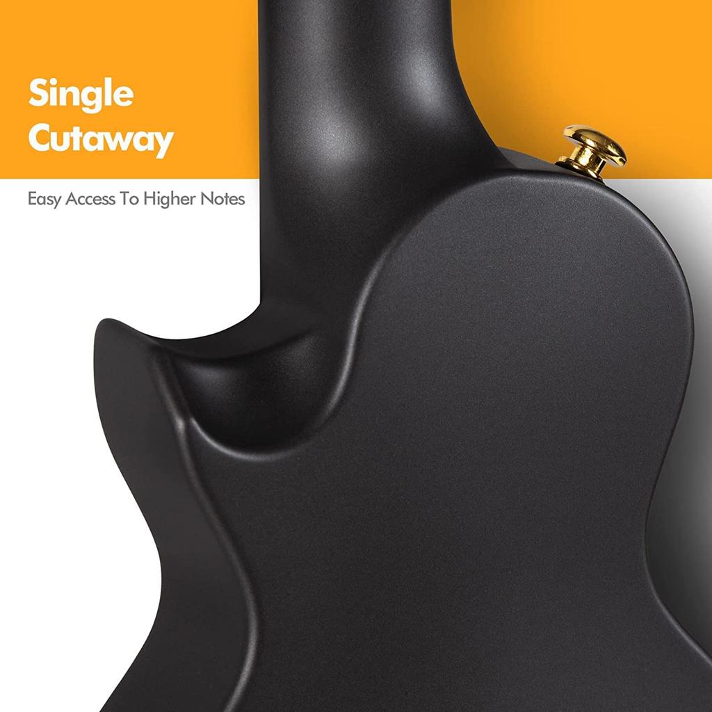 Enya Nova U Mini Black Soprano Ukulele Beginner Set (Carbon Fiber) Includes Case, Strap, Capo, and Spare Strings (Black) [Official Japanese Product]