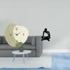 Silent Abstract Wall Clock Thinker Statue Decor for Kitchen Office Room Shelf Tabletop Bookshelf