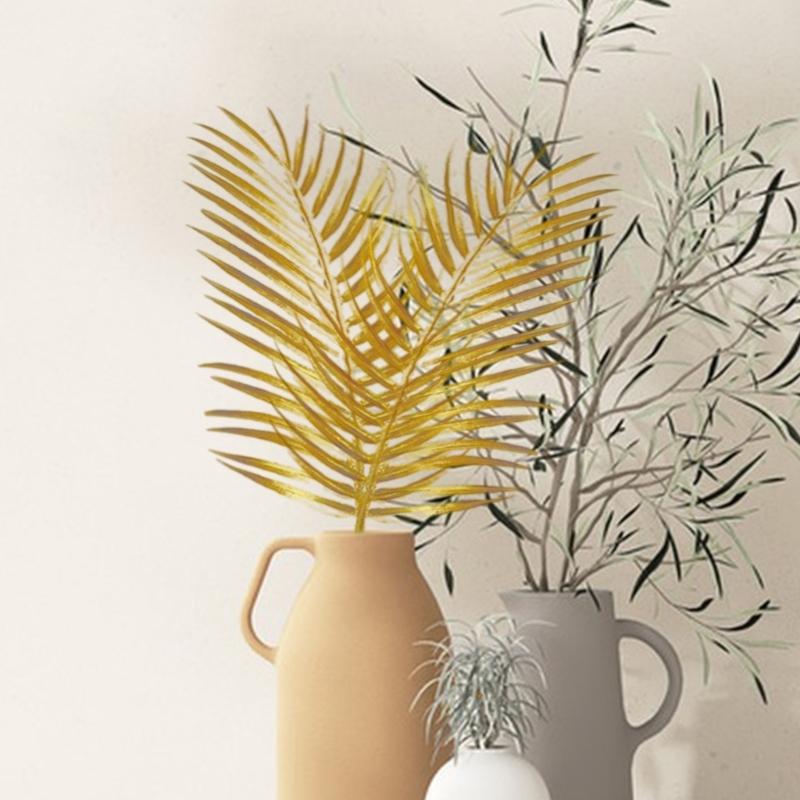 10Pcs Realistic Artificial Leaf Decorative Golden Leaves For Vase Arrangements Wedding Party Spring Festival Decoration
