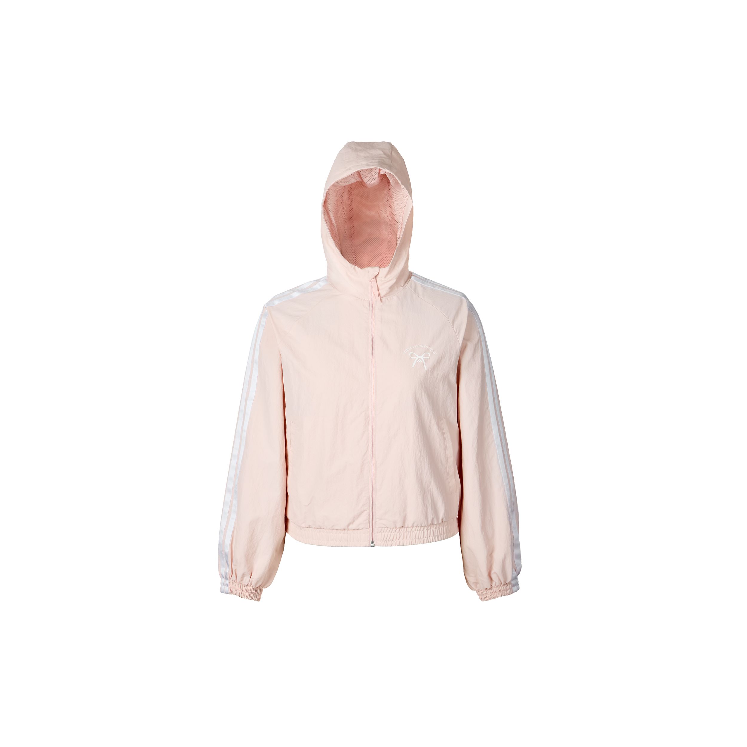 adidas Women s Pink Bow Water-Repellent Breathable Hooded Jacket JY7592 S