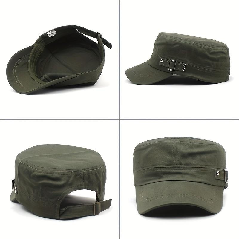 Washed Cotton Flat Caps Summer Autumn Adjustable Belts Army Cap Military Style Cadet Women Men Outdoor Painter Hats