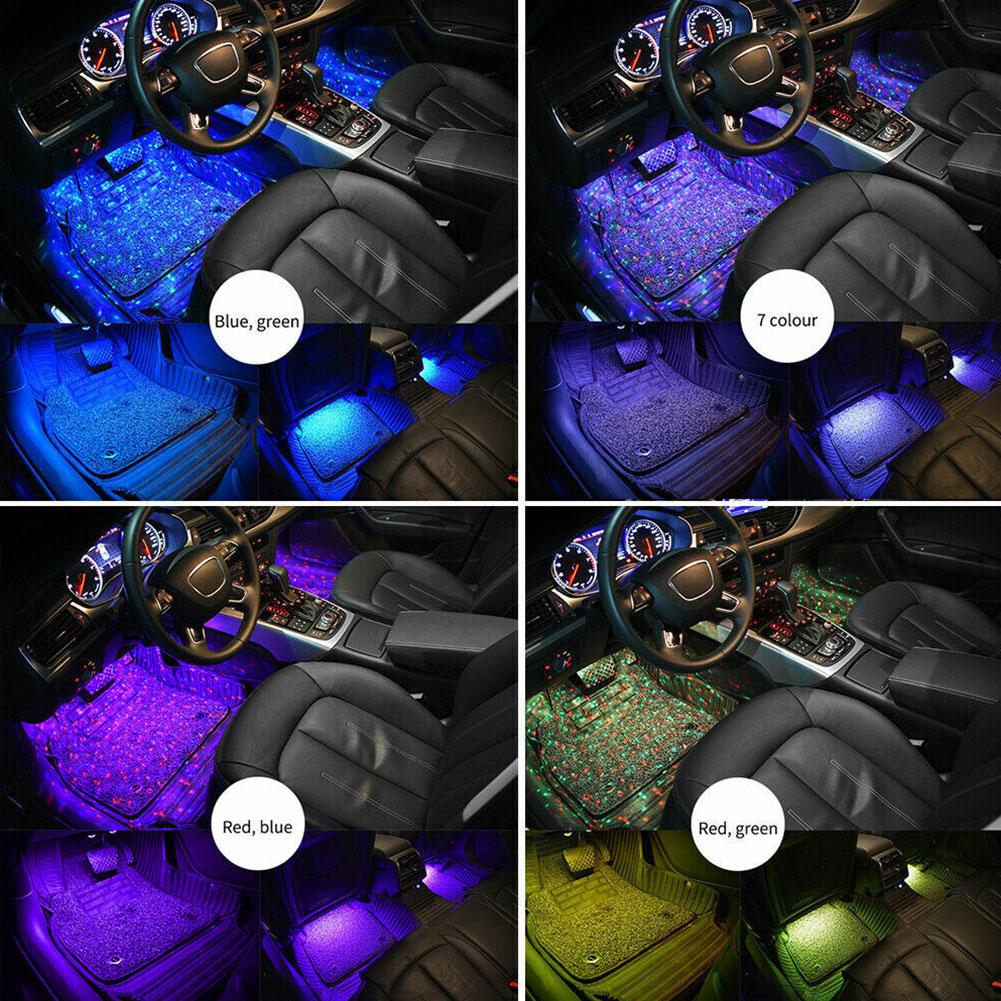 LED Car Atmosphere Lights Wireless Control  RGB Roof Star Light USB Charing Auto Interior Decorative Ambient Party Light Car