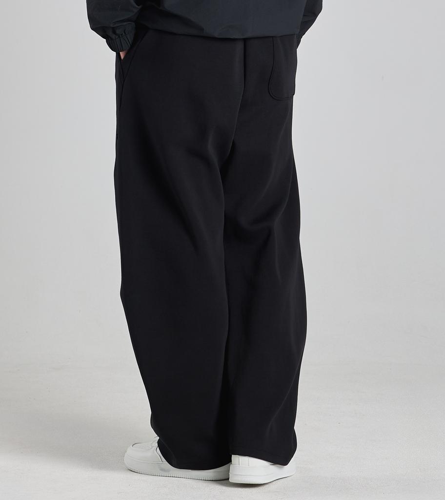 Beoteunseoul Lycra Curved Elastic Waist Pants (Black)