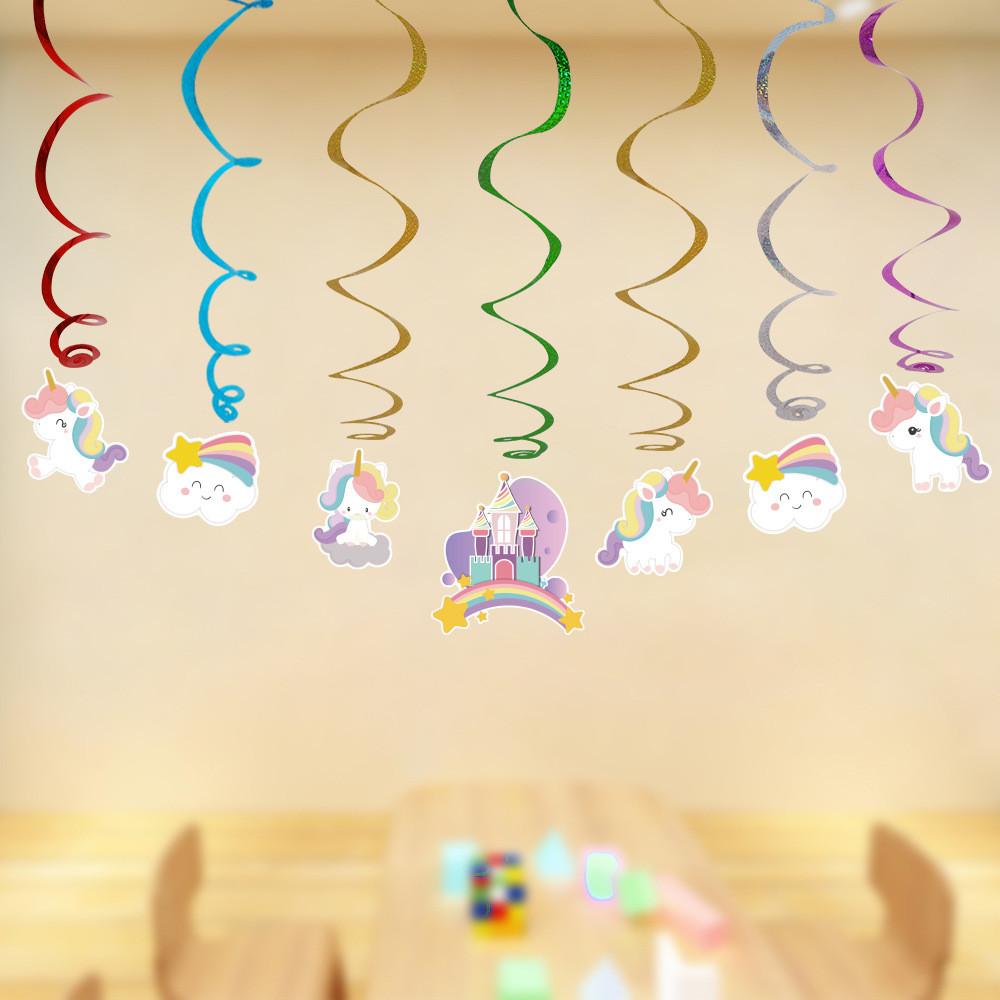Birthday Adorable Kids Party Hanging Swirl Decor Featuring Fun Cartoon Animals