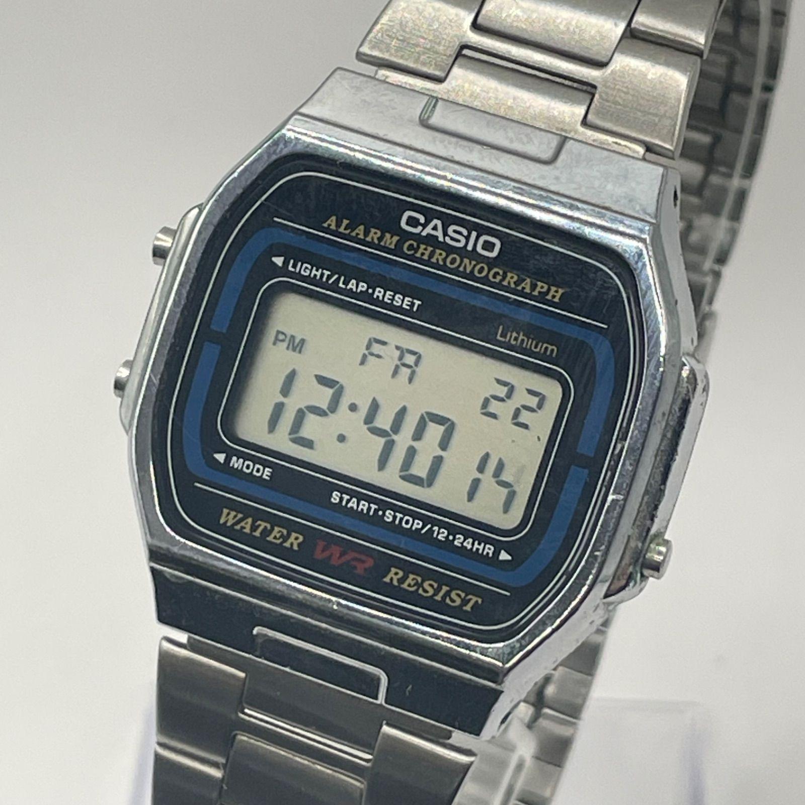 Used [Working Item] Casio A164W (593) Digital Watch Men s Watch Genuine Metal Bracelet Arm Circumference Approximately 18.5-19cm CASIO Cheap Casio