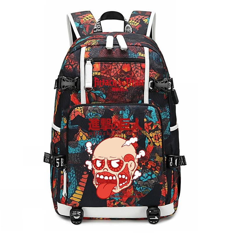 Attack On Titan Print School Backpack Large Capacity Casual Daypack for Boys Girls