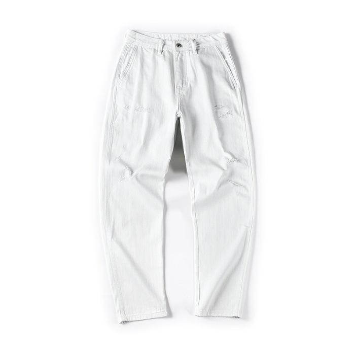 

Новые весенне-летние небесно-голубые белые японские джинсы свободного прямого кроя, джинсы широкие от бедра 40