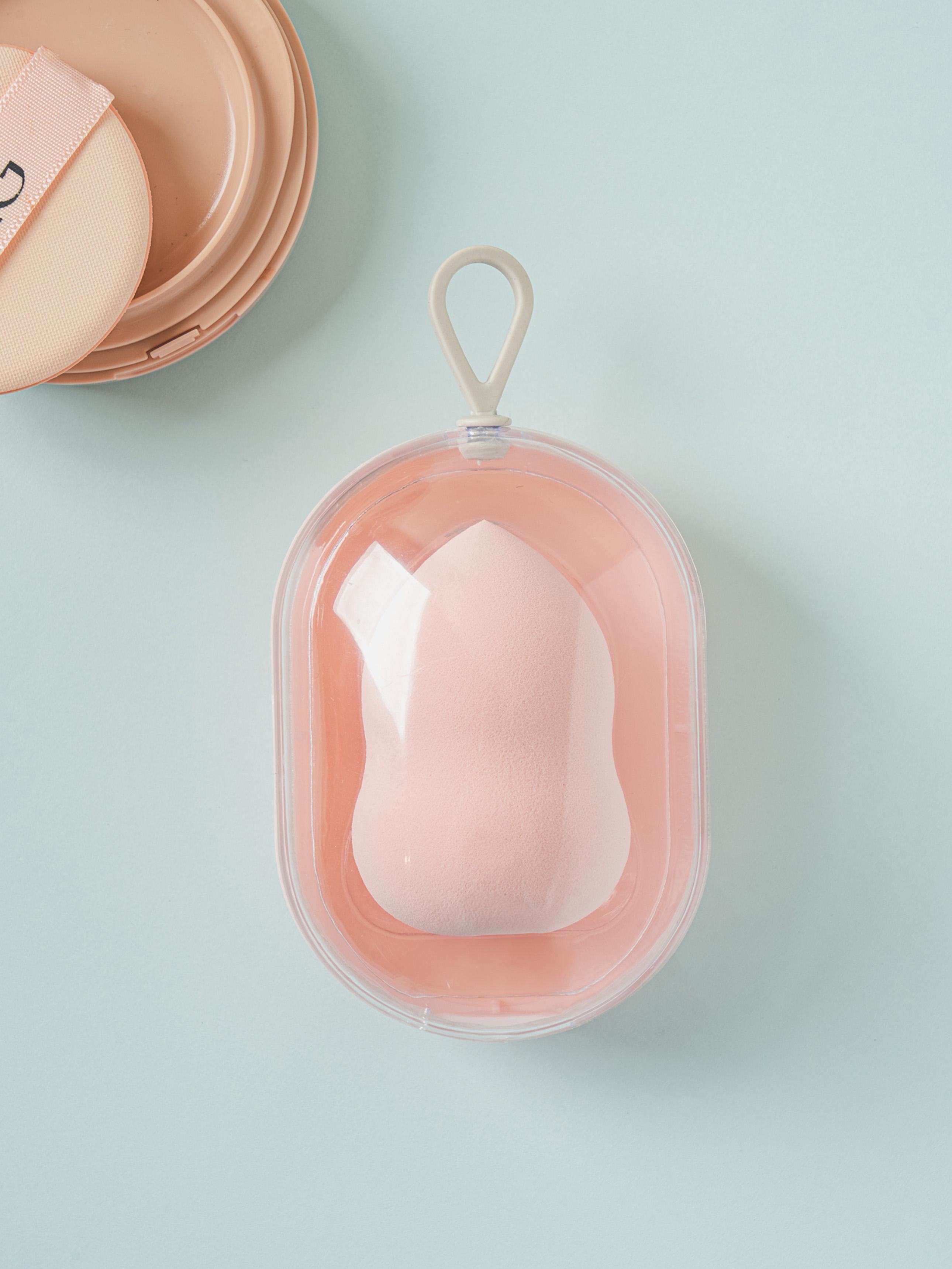 Набор: губка для макияжа в форме тыквы и дорожный футляр 1ea