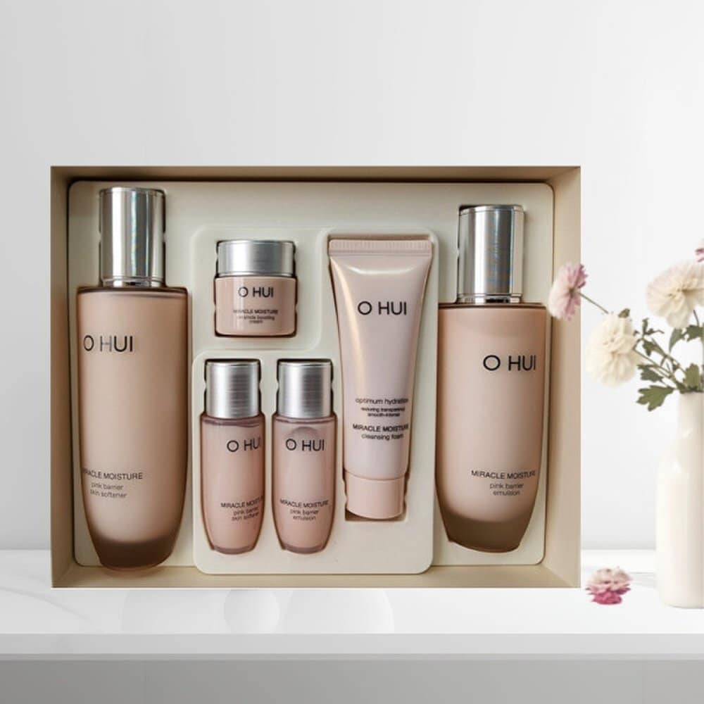 

O HUI Miracle Moisture 2 Piece Set Basic Cosmetics Set Pink Barrier