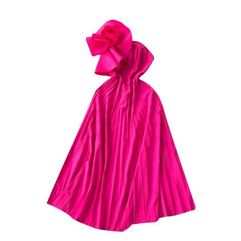 Banquet Three-Dimensional Flowers Silm Long Pleated Skirt