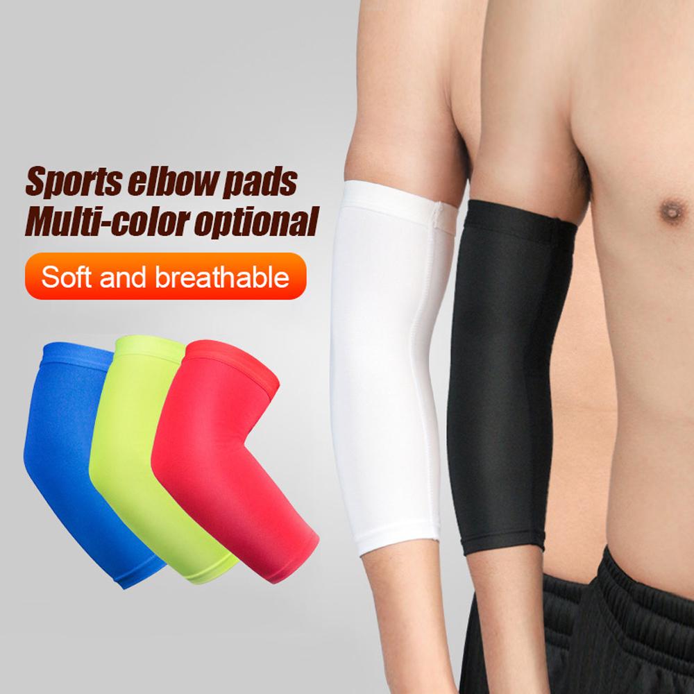 1 Pc Breathable Arm Support Sleeve Sun Uv Protection Basketball Running Fitness Armguards Sports Compress Elbow Pads Men & Women