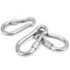 5pcs 80mm Locking Carabiner Clip Heavy Duty Spring Snap Hook with Nut Lock Buckle for Camping